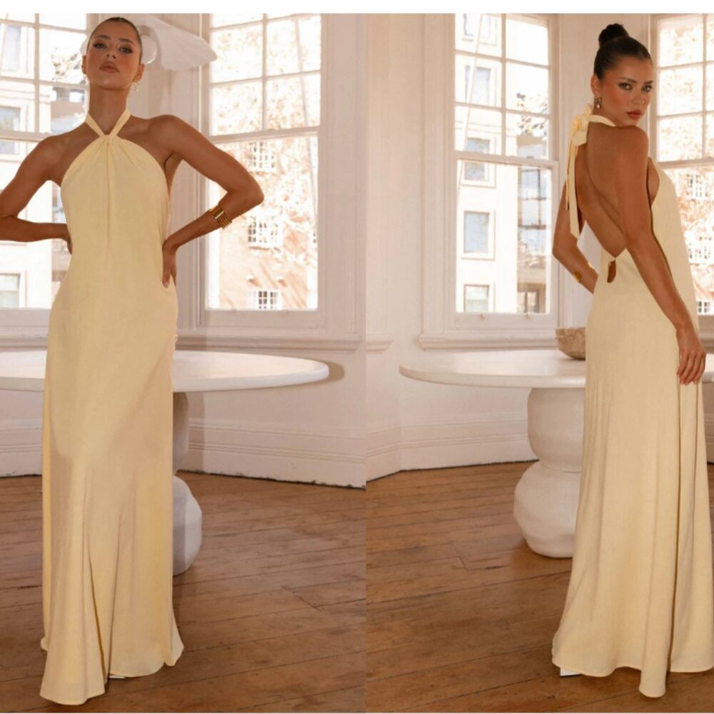 Peppermayo Exclusive - Golden Child Linen Maxi Dress - Yellow